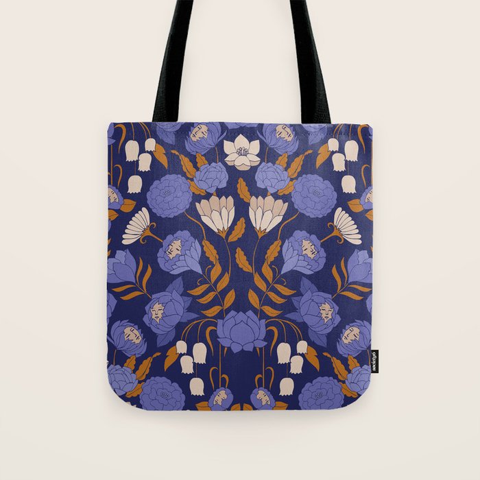 Mystery Blooms {Periwinkle} Tote Bag Gallery Image 1