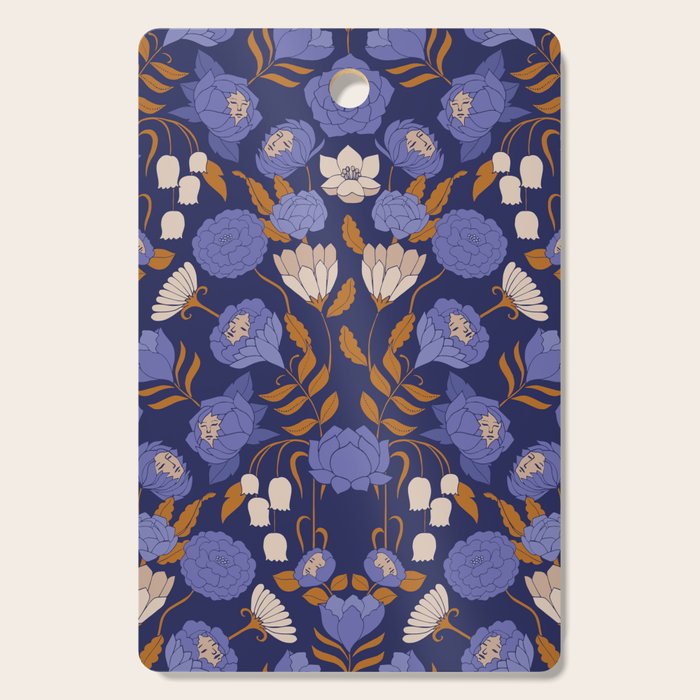 Mystery Blooms {Periwinkle} Cutting Board Gallery Image 1