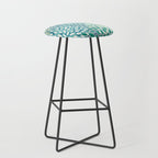Christmas, Floral Prints, Teal, Blue and Green, Colour Prints Stool Gallery Image 1