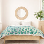 Christmas, Floral Prints, Teal, Blue and Green, Colour Prints Duvet Cover Gallery Image 3
