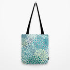 Christmas, Floral Prints, Teal, Blue and Green, Colour Prints Tote Bag Gallery Image 2
