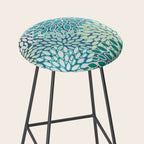 Christmas, Floral Prints, Teal, Blue and Green, Colour Prints Stool Gallery Image 2