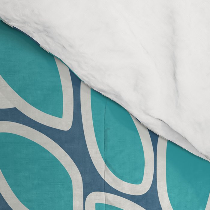 Christmas, Floral Prints, Teal, Blue and Green, Colour Prints Comforter Gallery Image 4