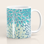 Christmas, Floral Prints, Teal, Blue and Green, Colour Prints Coffee Mug Gallery Image 1