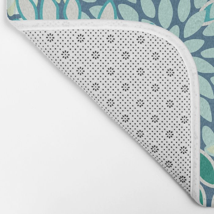 Christmas, Floral Prints, Teal, Blue and Green, Colour Prints Bath Mat Gallery Image 2