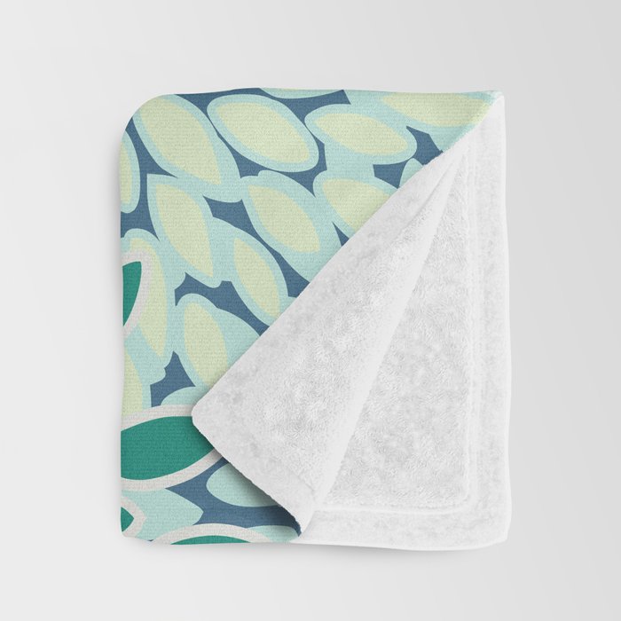 Christmas, Floral Prints, Teal, Blue and Green, Colour Prints Throw Blanket Gallery Image 3