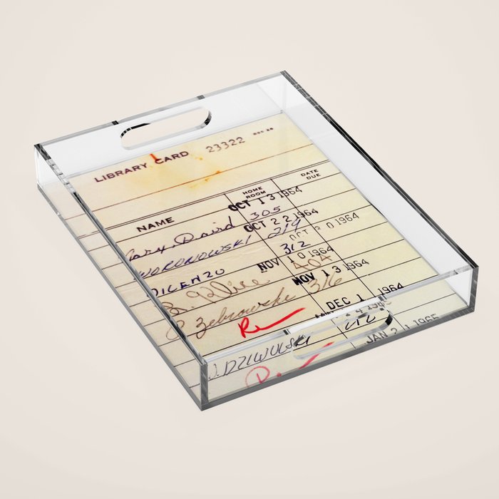 Library Card 23322 Acrylic Tray Gallery Image 1