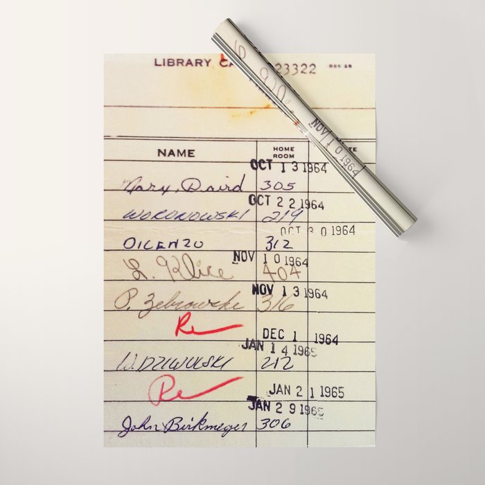 Library Card 23322 Wrapping Paper Gallery Image 1