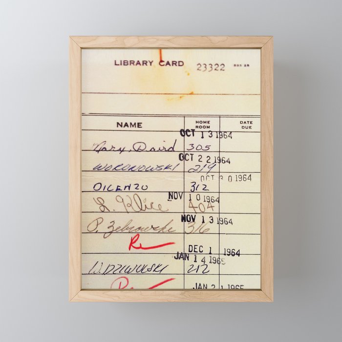 Library Card 23322 Mini Art Print Gallery Image 1