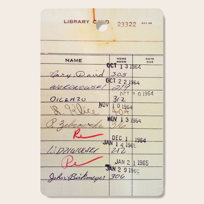 Library Card 23322 Cutting Board Gallery Image 1