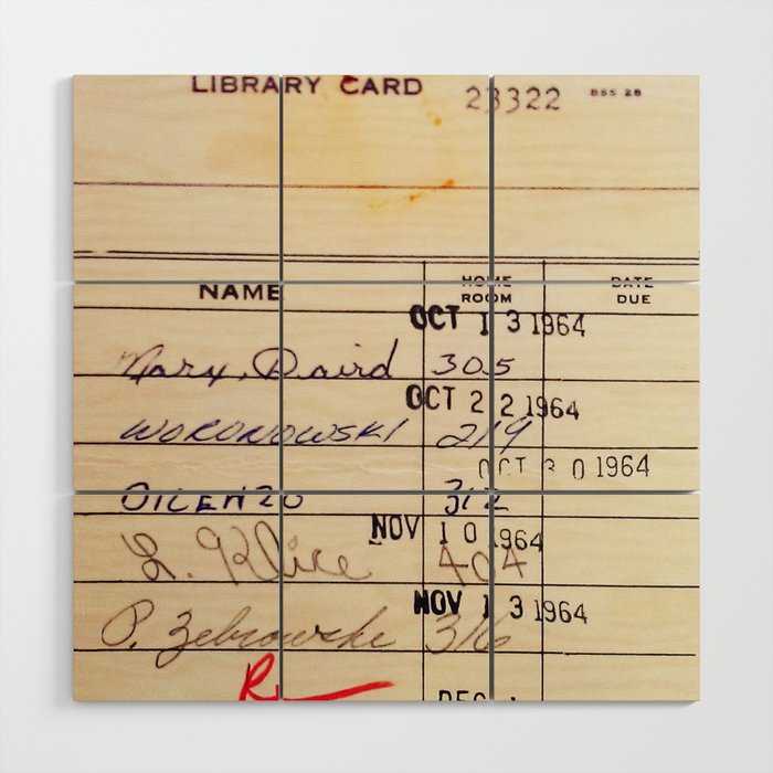 Library Card 23322 Wood Wall Art Gallery Image 1