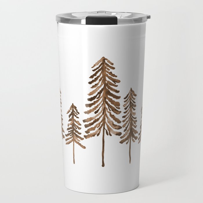 Pine Trees - Sepia Palette Travel Mug Gallery Image 1