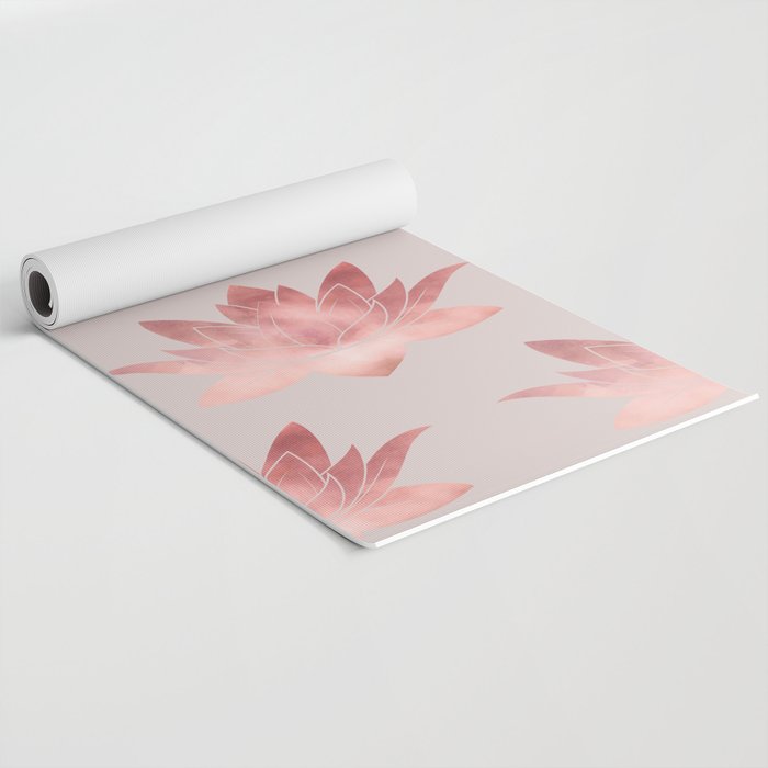 Pink Lotus Flower | Watercolor Texture Yoga Mat Gallery Image 2