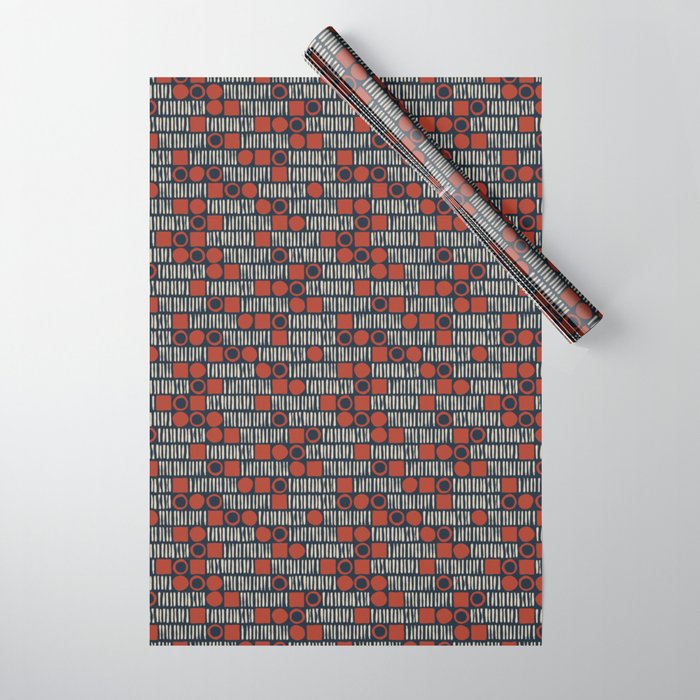 Red & Blue Hand-drawn Pattern #2 Wrapping Paper Gallery Image 1