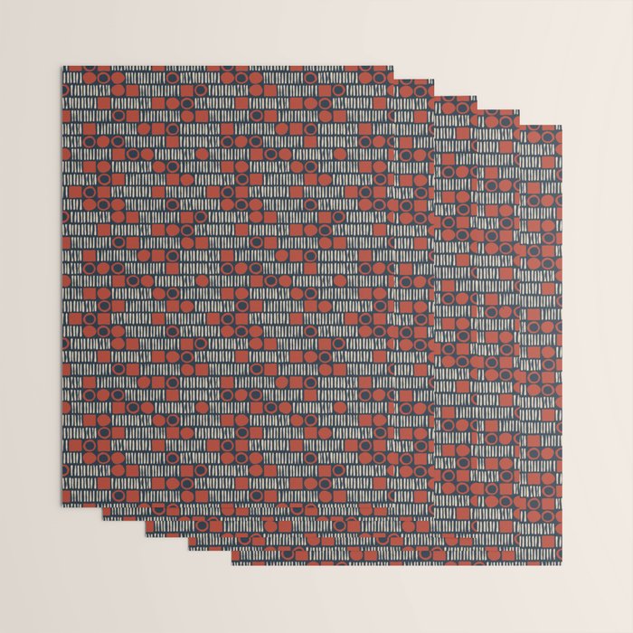 Red & Blue Hand-drawn Pattern #2 Wrapping Paper Gallery Image 3