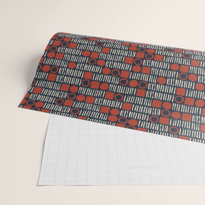 Red & Blue Hand-drawn Pattern #2 Wrapping Paper Gallery Image 2