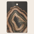 Brown Agate Gold Foil Glam #1 #gem #decor #art #society6 Cutting Board Gallery Image 1
