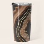 Brown Agate Gold Foil Glam #1 #gem #decor #art #society6 Travel Mug Gallery Image 3