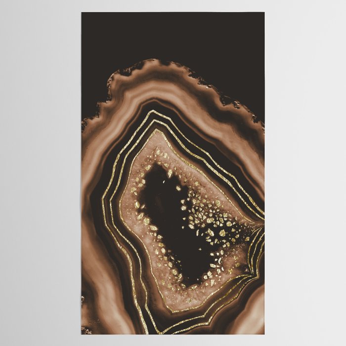 Brown Agate Gold Foil Glam #1 #gem #decor #art #society6 Tablecloth Gallery Image 2