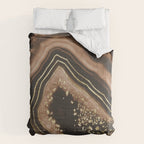 Brown Agate Gold Foil Glam #1 #gem #decor #art #society6 Comforter Gallery Image 6