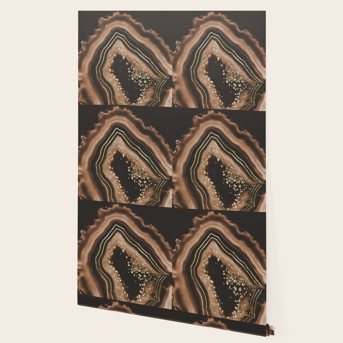 Brown Agate Gold Foil Glam #1 #gem #decor #art #society6 Wallpaper Gallery Image 2