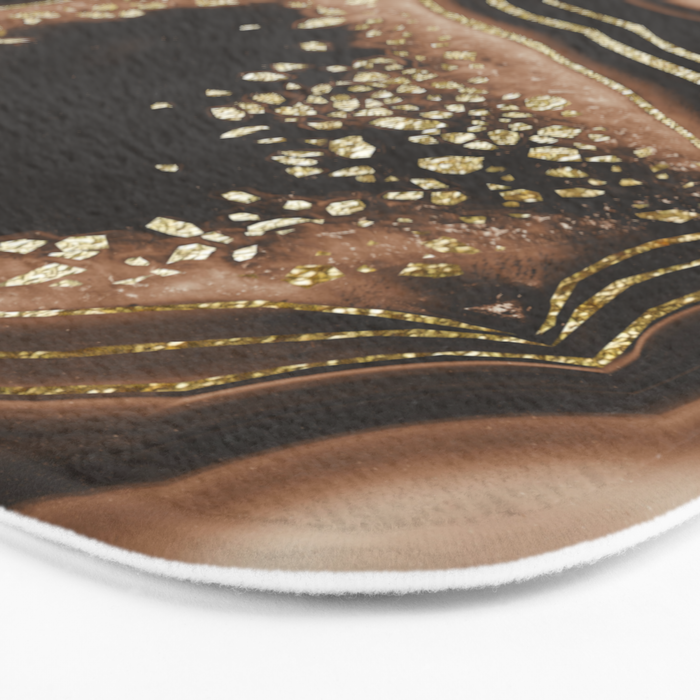 Brown Agate Gold Foil Glam #1 #gem #decor #art #society6 Bath Mat Gallery Image 3