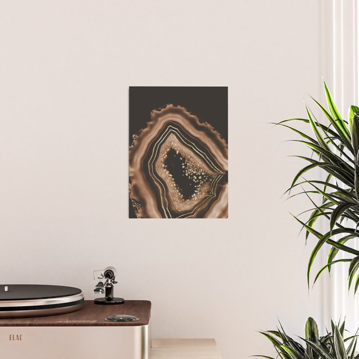 Brown Agate Gold Foil Glam #1 #gem #decor #art #society6 Poster Gallery Image 2