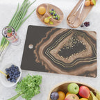 Brown Agate Gold Foil Glam #1 #gem #decor #art #society6 Cutting Board Gallery Image 2