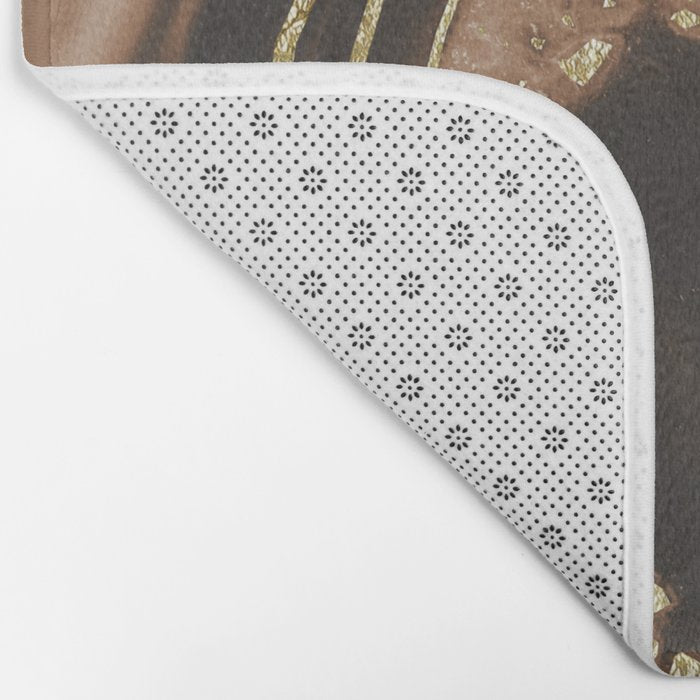 Brown Agate Gold Foil Glam #1 #gem #decor #art #society6 Bath Mat Gallery Image 2