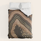 Brown Agate Gold Foil Glam #1 #gem #decor #art #society6 Duvet Cover Gallery Image 6