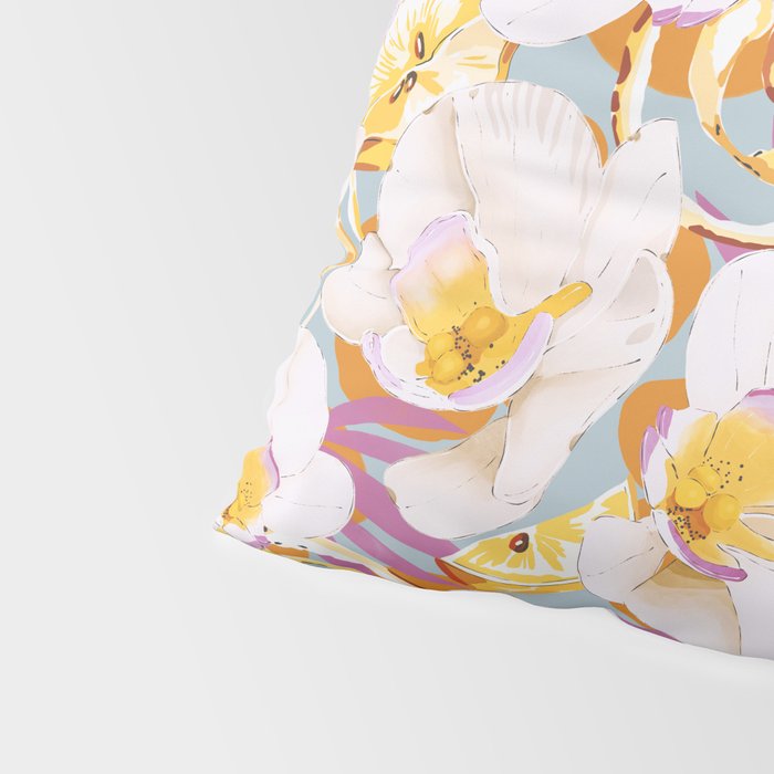 Lemons among the exotic flowers 4 Pillow Sham Gallery Image 4