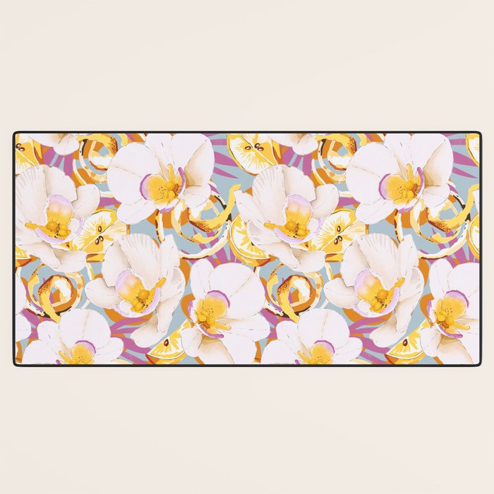 Lemons among the exotic flowers 4 Desk Mat Gallery Image 3