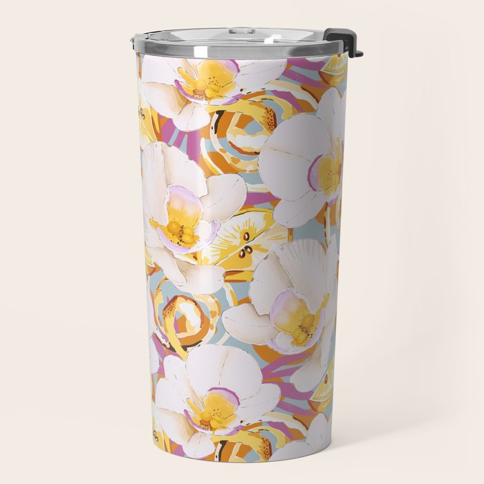 Lemons among the exotic flowers 4 Travel Mug Gallery Image 2