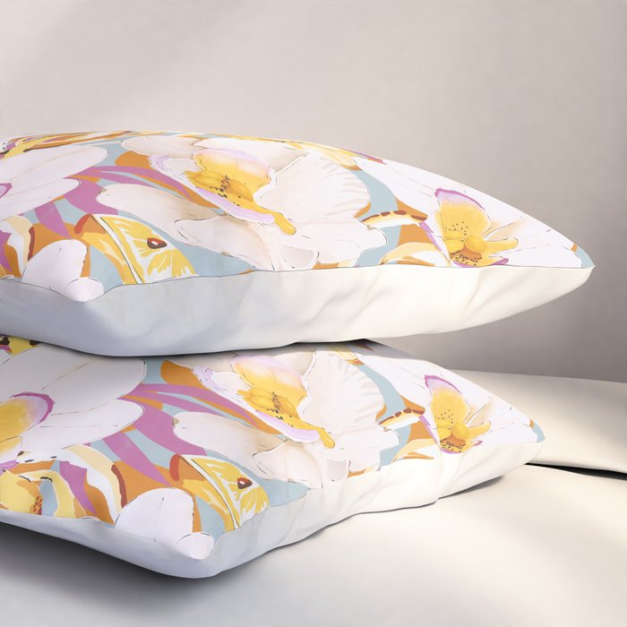 Lemons among the exotic flowers 4 Pillow Sham Gallery Image 3