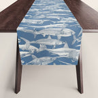 just sharks cobalt denim Table Runner Gallery Image 1