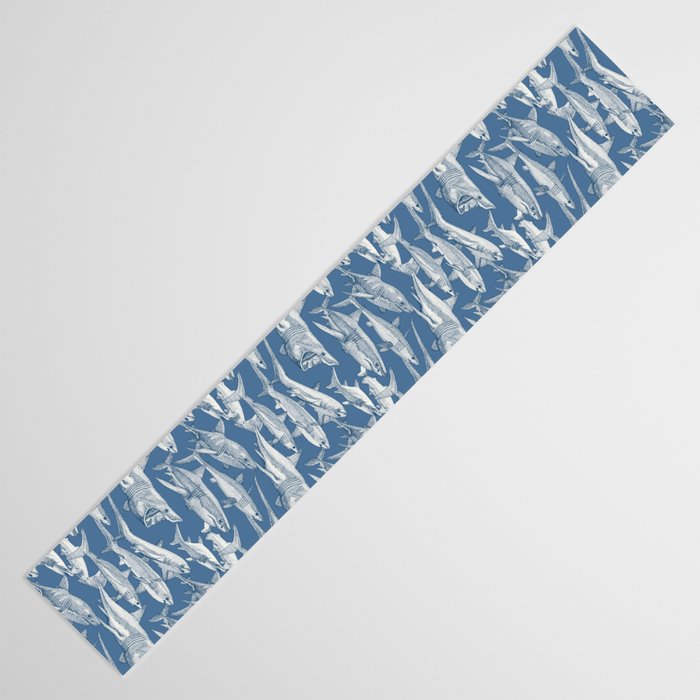 just sharks cobalt denim Table Runner Gallery Image 3