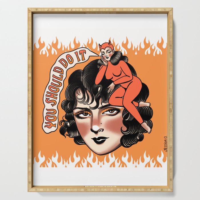 All the good girls go to hell Serving Tray Gallery Image 1