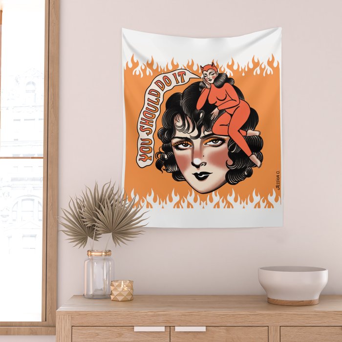 All the good girls go to hell Wall Tapestry Gallery Image 2