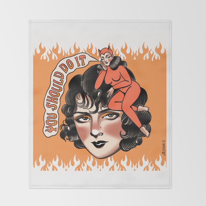 All the good girls go to hell Throw Blanket Gallery Image 2