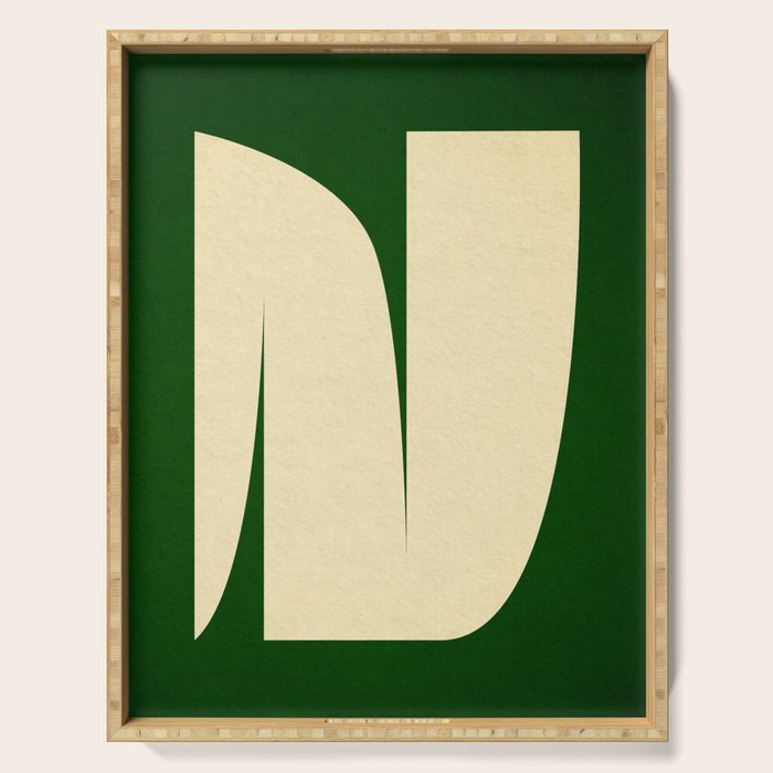 simple abstract shape-02 green Serving Tray Gallery Image 1