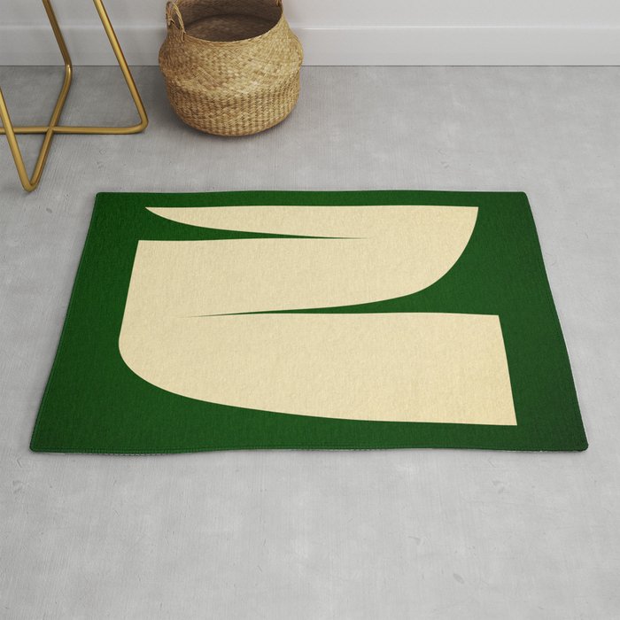 simple abstract shape-02 green Rug Gallery Image 1