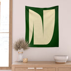 simple abstract shape-02 green Wall Tapestry Gallery Image 2