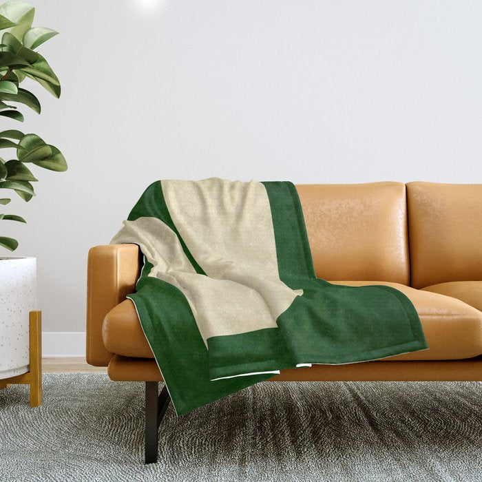 simple abstract shape-02 green Throw Blanket Gallery Image 1