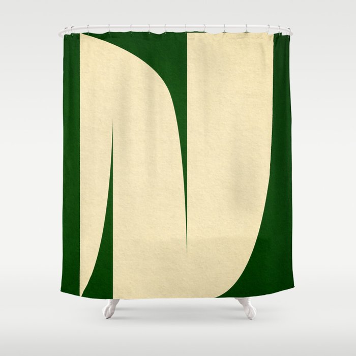 simple abstract shape-02 green Shower Curtain Gallery Image 1