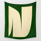simple abstract shape-02 green Wall Tapestry Gallery Image 4