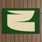 simple abstract shape-02 green Outdoor Rug Gallery Image 1