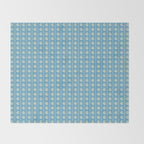 Cozy Vintage Cottage Flowers and Stripes Pattern in Eclectic Blue and Cream Throw Blanket Gallery Image 2