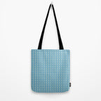 Cozy Vintage Cottage Flowers and Stripes Pattern in Eclectic Blue and Cream Tote Bag Gallery Image 2