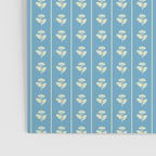 Cozy Vintage Cottage Flowers and Stripes Pattern in Eclectic Blue and Cream Poster Gallery Image 3