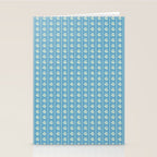 Cozy Vintage Cottage Flowers and Stripes Pattern in Eclectic Blue and Cream Stationery Card Gallery Image 2